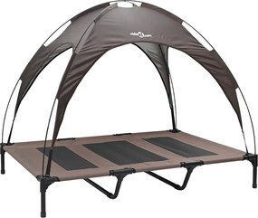 vidaXL Pat pentru câini Manual Maro 122 x 93 x 106,5 cm Oțel