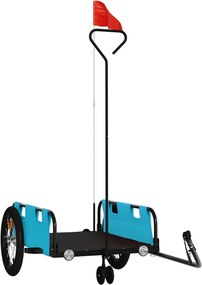 vidaXL Remorcă de bicicletă, albastru, textil oxford și fier