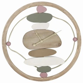 Ceas decorativ multicolor din metal si lemn, ø 57 cm, Colorful Mauro Ferreti