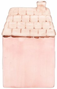 Căsuță din ceramică cu LED, 12 x 9 x 18 cm,primăvară, roz