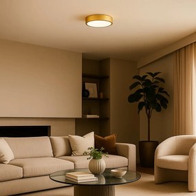 Plafoniera LED design slim Tesia auriu 40cm