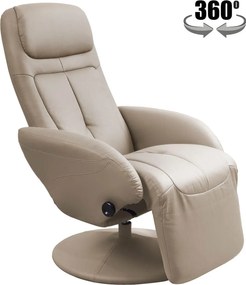 Fotoliu recliner OPTIMA, cappuccino, piele ecologica/metal, 77x80/139x