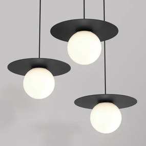 Lustră suspendată cu cablu FLAT 3x E27/15W/230V neagră