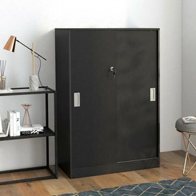 HOMCOM Dulap de Birou 3 Rafturi cu Încuietoare și 2 Chei de Securitate 80x40x120 cm Negru | Aosom Romania