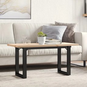 vidaXL Masă de cafea, cadru O, 100x50x45,5 cm, lemn masiv pin și Oţel