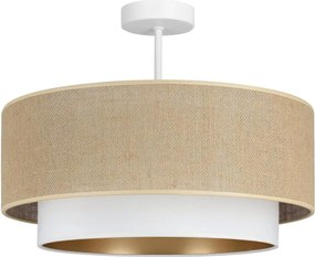 Plafonieră aplicată SARTA, 1xE27/60W/230V, Ø45 cm, alb/jută