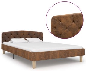 vidaXL Cadru de pat, maro, 120x200 cm, piele întoarsă ecologică