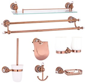 Set sapte piese , accesorii baie TRENDY'S, rose-gold