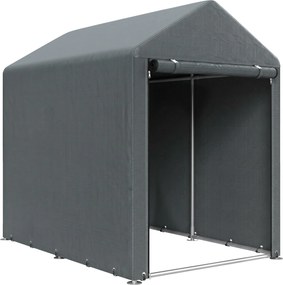 Outsunny Magazie pentru Scule cu Protecție UV și Intrare cu Fermoar, Cort de Garaj, 120x179x165 cm, Gri Închis | Aosom Romania