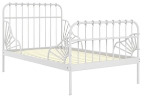 324741 vidaXL Cadru de pat extensibil, gri, 80x130/200 cm, metal