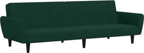 vidaXL Canapea extensibilă cu 2 locuri, verde închis, catifea