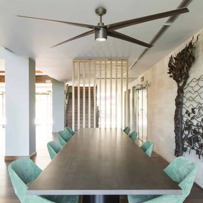 Lustra LED cu Ventilator si telecomanda design modern extra large ATTOS maro