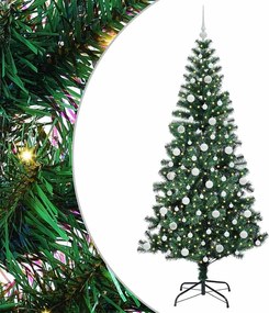 vidaXL Pom de Crăciun artificial pre-iluminat cu 300 LED Verde 210 cm