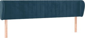 vidaXL Tăblie pat cu aripioare albastru închis 163x23x78/88 cm catifea