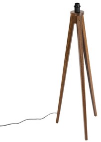 Lampă de podea rustică cu trepied din lemn de nuc - Tripod Classic