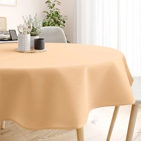 Goldea față de masă decorativă loneta - pudru orangiu - rotundă Ø 130 cm
