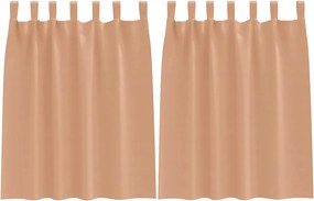 vidaXL Perdele Opaque cu Inel 2 pcs Maro deschis 140 x 140 cm