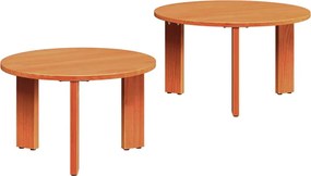 vidaXL Masă de cafea 2 pcs Maroniu cerat Lemn masiv de pin