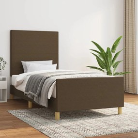 vidaXL Cadru de pat fără saltea, maro închis, 80x200 cm, textil