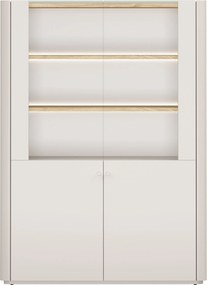 Vitrină cu două uși Elivo 100 cm - cașmir / stejar uleiat