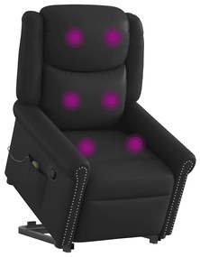vidaXL Scaun de masaj în picioare piele artificială neagră lucioasă