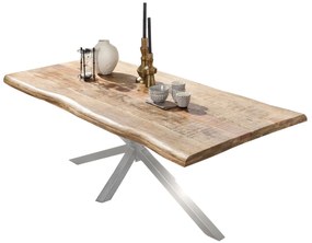 Masa dreptunghiulara cu blat din lemn de mango Tables&amp;Co 220x100 cm maro/argintiu