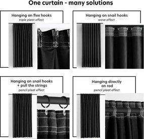 Draperie neagră dimout (semi-opacă) din catifea 140x175 cm Velto – Filumi