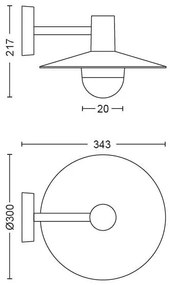 Philips 17382/30/PN - Aplica perete exterior MYGARDEN SKUA 1xE27/42W/230V