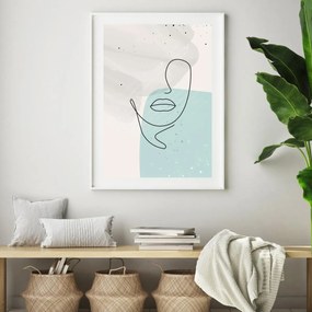 Poster - Abstracție cu fața de femeie (A4)