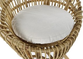 Fotoliu de exterior, natur, din rattan, cu perna detasabila, Elowen