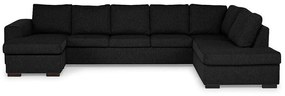 Colțar Scandinavian Choice B104Negru, 356x287x82cm, Picioare: Lemn