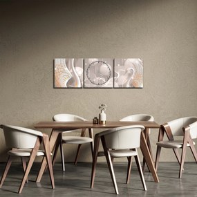 Tablou - Lebede fermecate (cu ceas) (90x30 cm)
