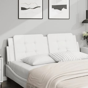 374867 vidaXL Pernă pentru tăblie pat, alb, 160 cm, piele artificială