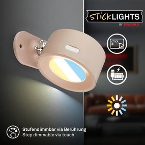 Briloner 3896011 - Lampă de perete LED dimabilă, reîncărcabilă, LED/1,6W/5V, 1500 mAh, bej