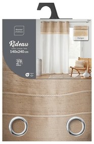 Draperie albă-maro din amestec de iută 140x240 cm Cirrus – douceur d'intérieur