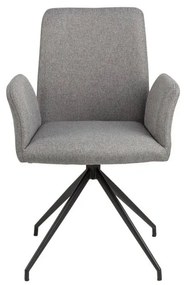 Scaun de sufragerie gri cu cotiere tapițat Naya – Actona