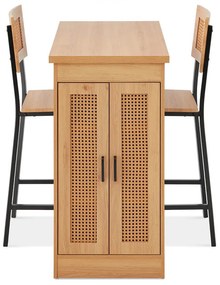 Set de dining inaltat, cu 3 piese si spatiu de depozitare