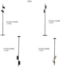 Pendul cu 2 spoturi stil minimalist VIVI TOP 2 negru