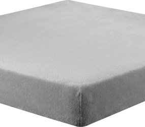 decoDoma Cearceaf cu elastic din micropluş, gri 90 x 200 cm