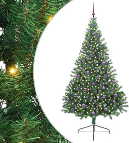 vidaXL Pom de Crăciun artificial pre-iluminat Verde 240 cm PVC