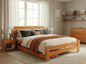 Pat inalt Paris, arin 140x200 cm Saltele: Fara saltea, Somiera pat: Fara somiera