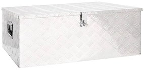 vidaXL Cutie de depozitare, argintiu, 100x55x37 cm, aluminiu