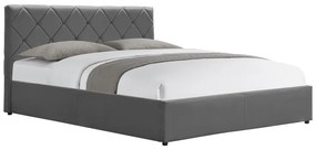 Pat Desire 160x200 Cm Cu Lada Depozitare Tapiterie Catifea Gri Antracit