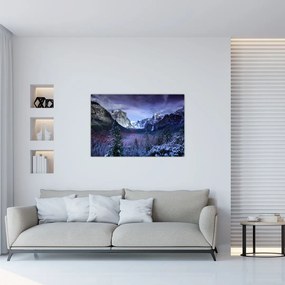Tablou cu peisaj montan iarna (90x60 cm)