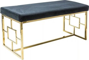 Bancheta NOIR, stofa catifelata negru, 100x46x48 cm