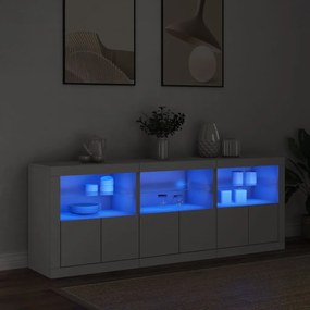 vidaXL Dulap cu lumini LED, alb, 181,5x37x67 cm