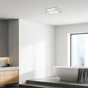 Plafoniera LED baie IP44 Zoya crom alb 40x40cm