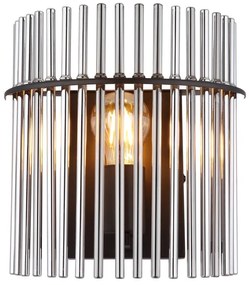 Aplica de perete, Metal Negru, Sticla Fumurie, GORLEY 15698W GL