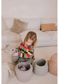 Coș de jucării pentru copii gri din material textil ø 15x15 cm Mini Renata the Rat – Lorena Canals