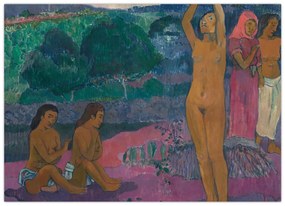 Tablou pe sticlă - Paul Gauguin, The Invocation, reproducere (70x50 cm)